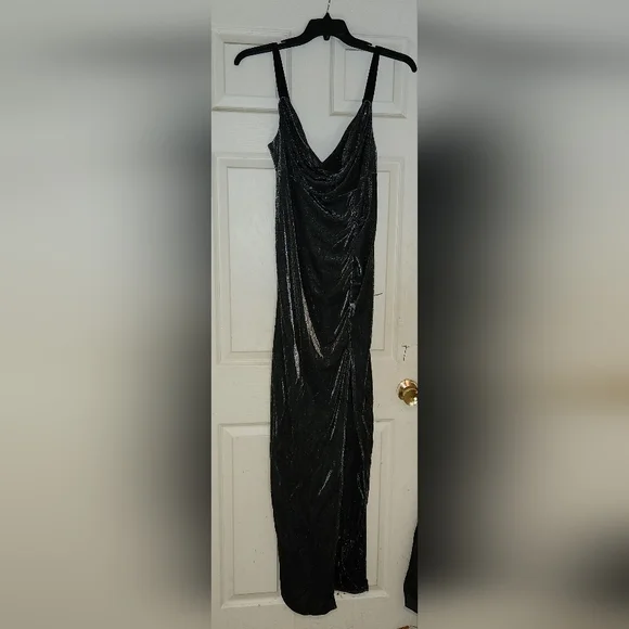Black/Silver Woman's Evening Dress - Picture 3 of 3